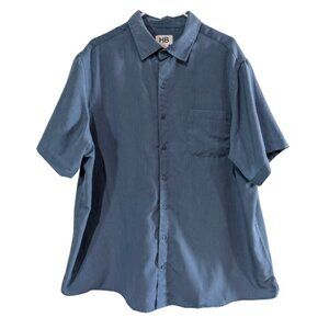 Harbor Bay Men's Checkered Short Sleeve Shirt Blue 1XL, Big & Tall, Slight Sheen